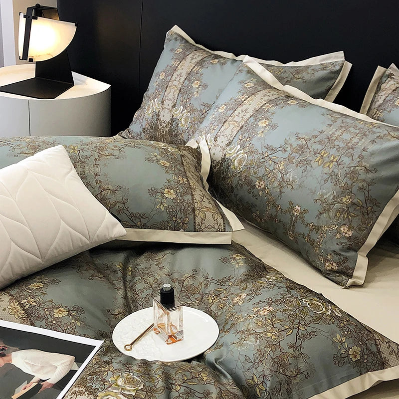 Afralia™ Egyptian Cotton Luxury Bedding Set: Duvet, Sheet, Pillowcases - 1000TC Soft & Silky