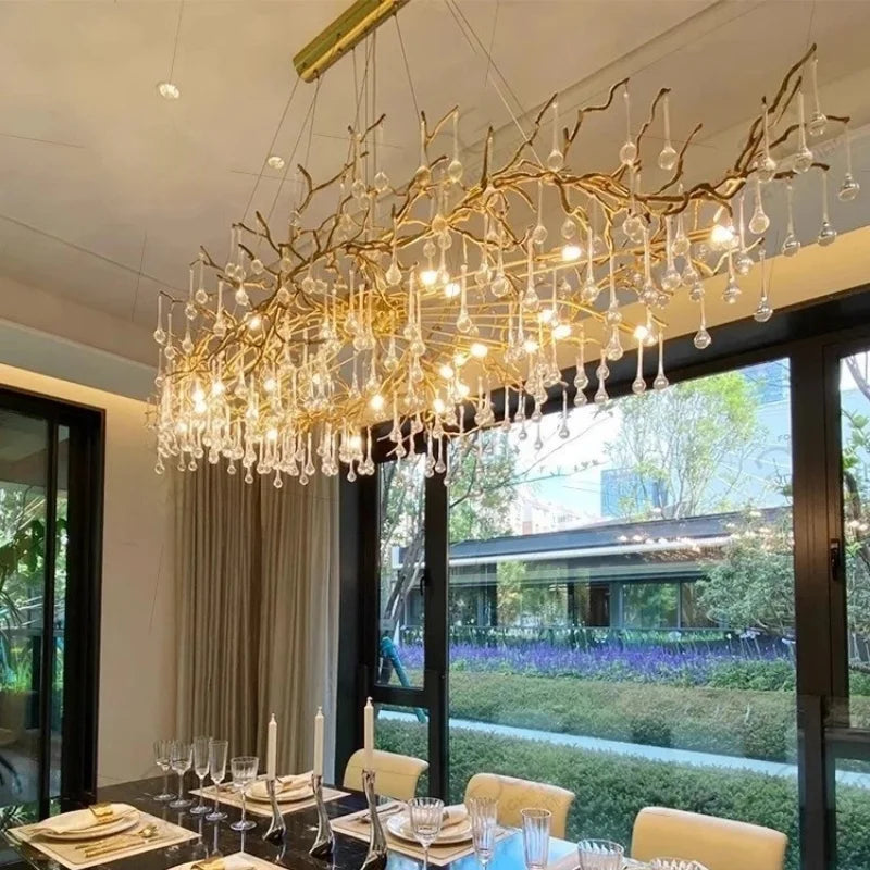 Afralia™ French Crystal Chandelier: Full Copper, High Grade, LED, Elegant for Dining Room & Living Room