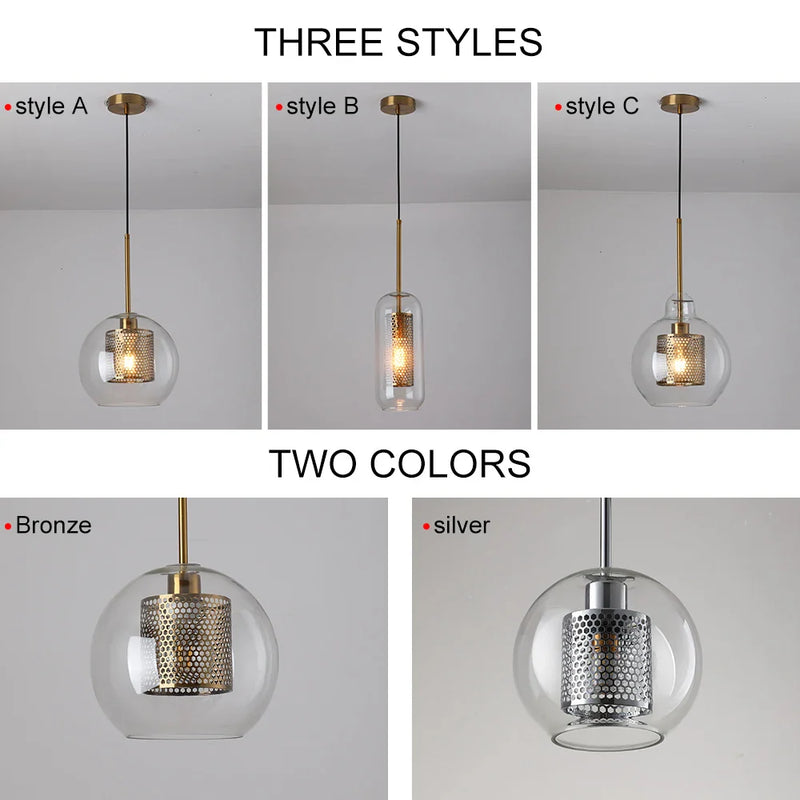 Afralia™ Ball Glass Pendant Light Modern Kitchen Dining Living Room Fixture