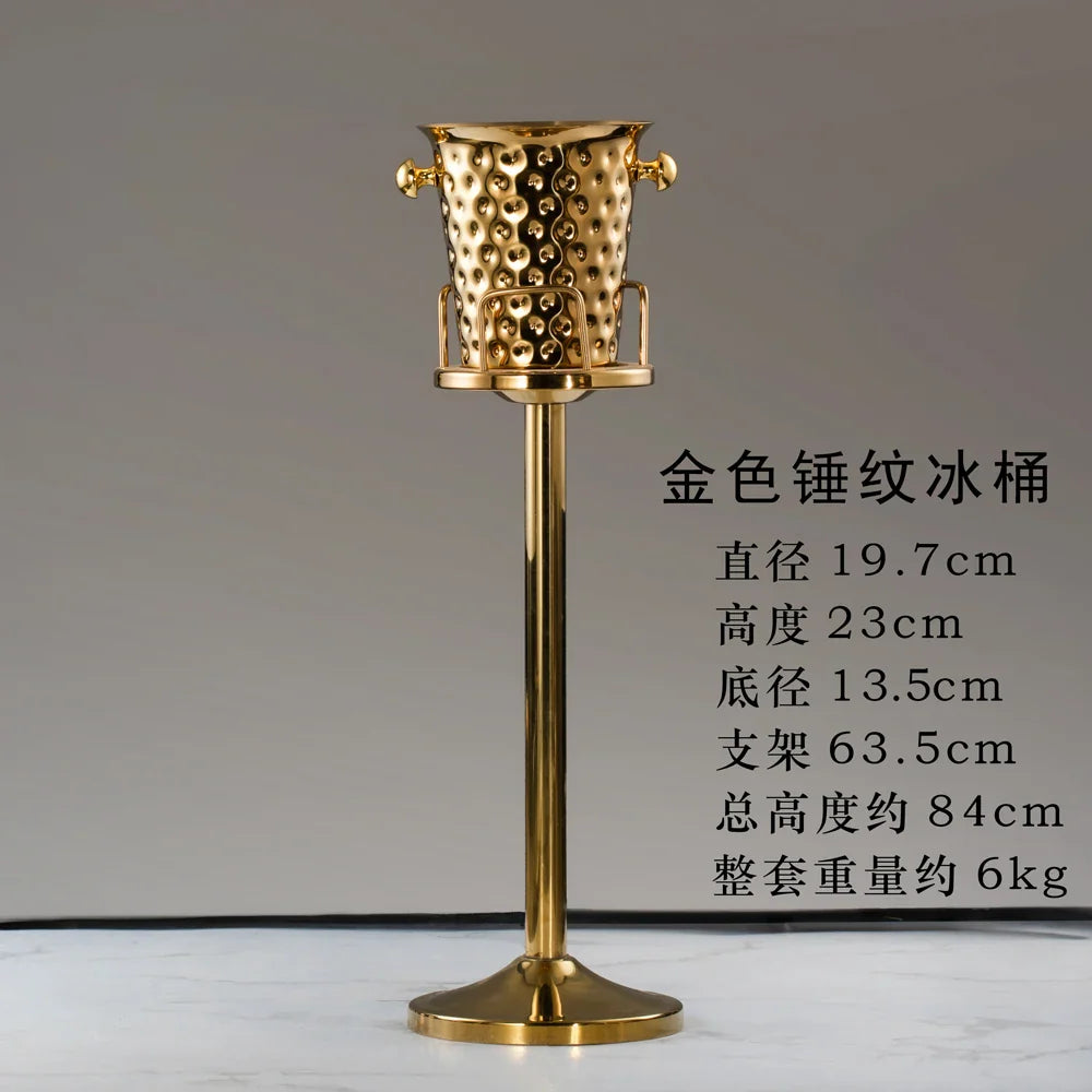 Afralia™ Stainless Steel Ice Bucket Stand for Champagne, Wine & Beer Cooling