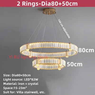 Afralia™ Crystal Ceiling Chandelier LED Indoor Lighting for Living Room Bedroom Study