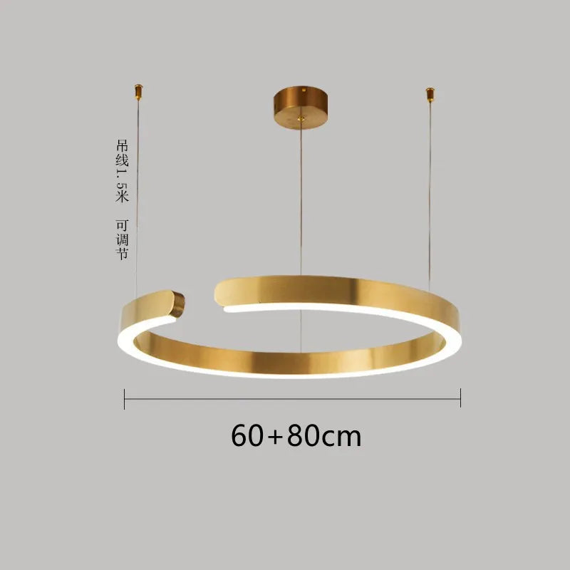 Afralia™ Nordic Ring LED Pendant Chandelier for Home Living Dining Kitchen Lighting