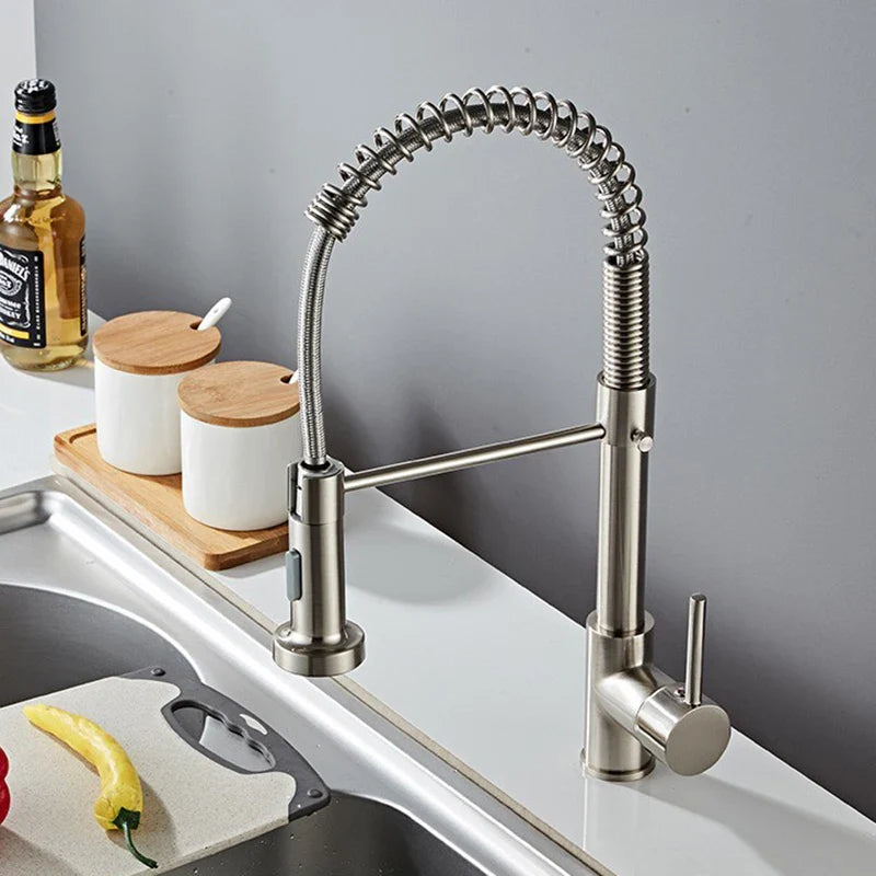 Afralia™ Matte Black Kitchen Faucet with Dual Modes Nozzle and Brass Spring