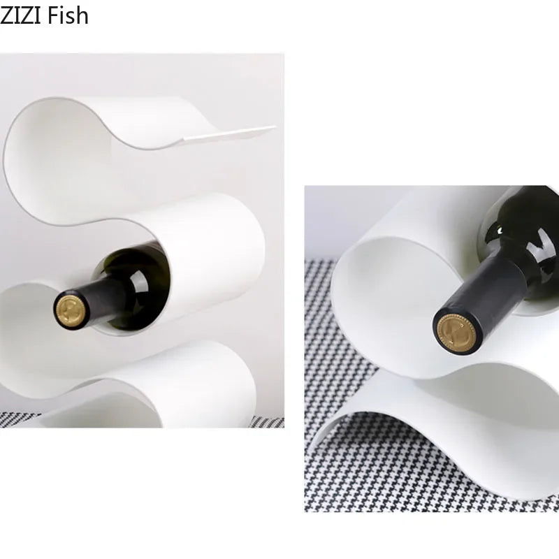 Afralia™ Ribbon S-Shape Wine Rack: Stylish Beverage Tray & Bottle Stand for Home Décor.