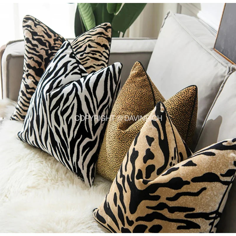 Afralia™ Leopard Cheetah Print Pillow Covers Modern Accent Cushion Case Home Decor