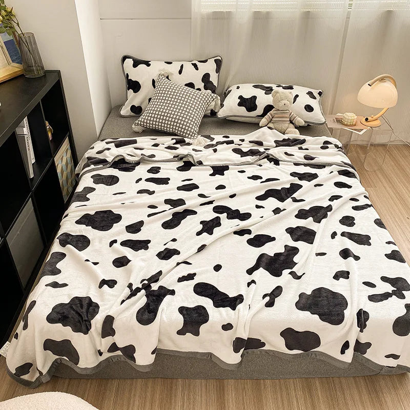 Afralia™ Milk Velvet Cartoon Printed Blanket: Multi Functional Skin-Friendly Winter Warm Bed Sheet