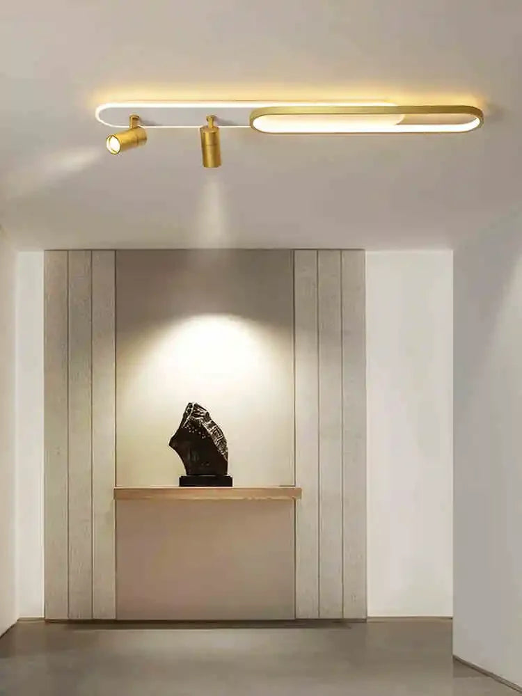 Afralia™ Modern LED Ceiling Lamps with Spotlight, Strip Acrylic Chandeliers Lights for Living Room