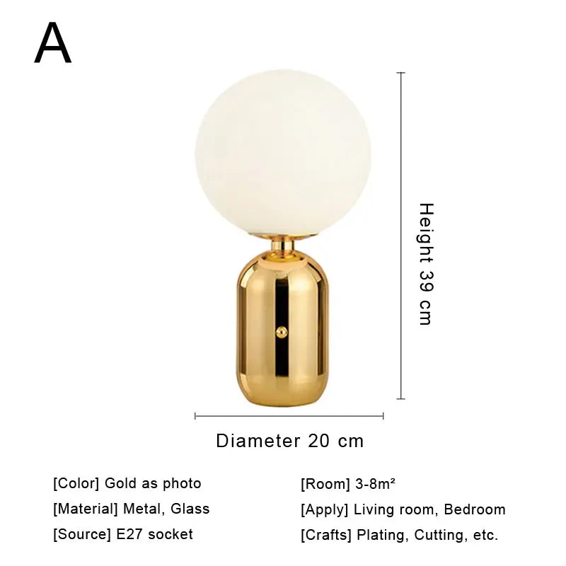 Afralia™ Glass Desk Lamp: Sleek Nordic Design, Ideal for Bedroom, Living Room, e27