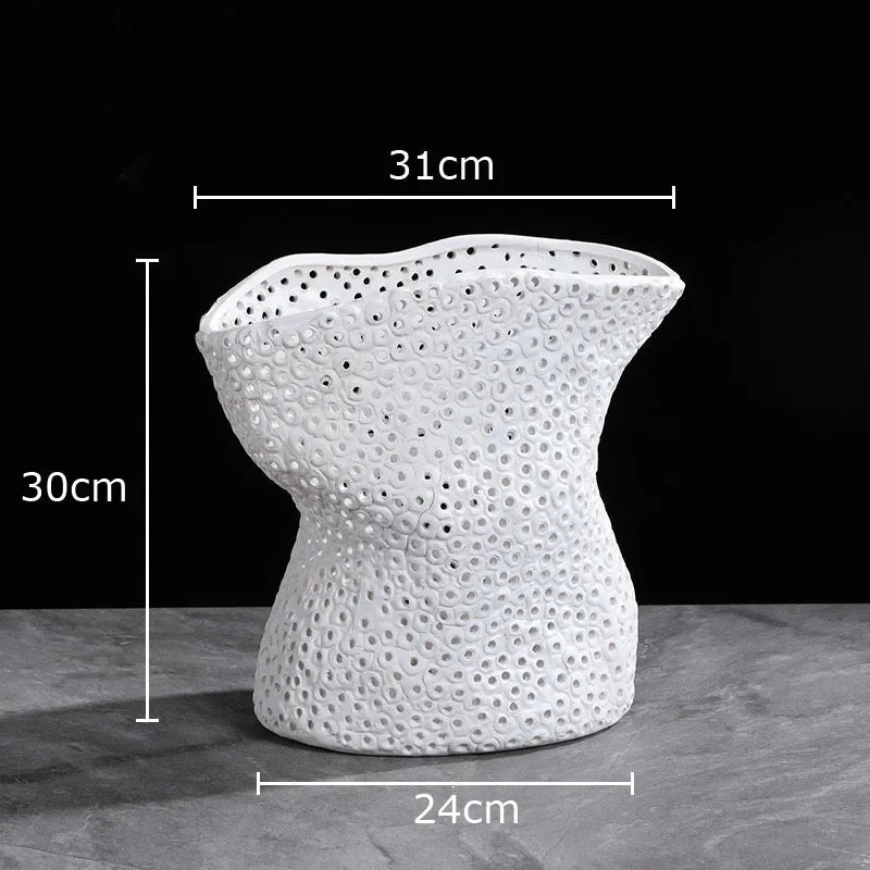 Afralia™ Ceramic Vase Flower Pot Desk Ornament Room Aesthetic Decor Arrangement