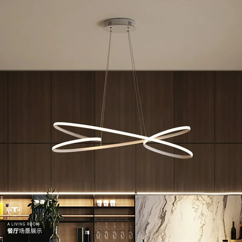 Afralia™ LED Chandelier Modern Indoor Gold Decor Pendant Light Fixture for Home, Restaurant, Hotel