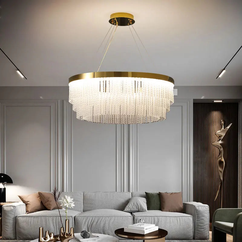 Afralia™ Nordic Glass Chandelier: Modern Light Luxury for Living & Dining Rooms