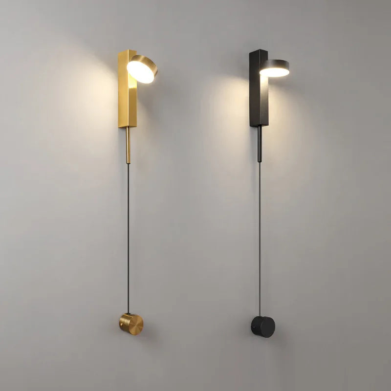 Afralia™ Modern Rotation Dimming Wall Light in Gold and Black