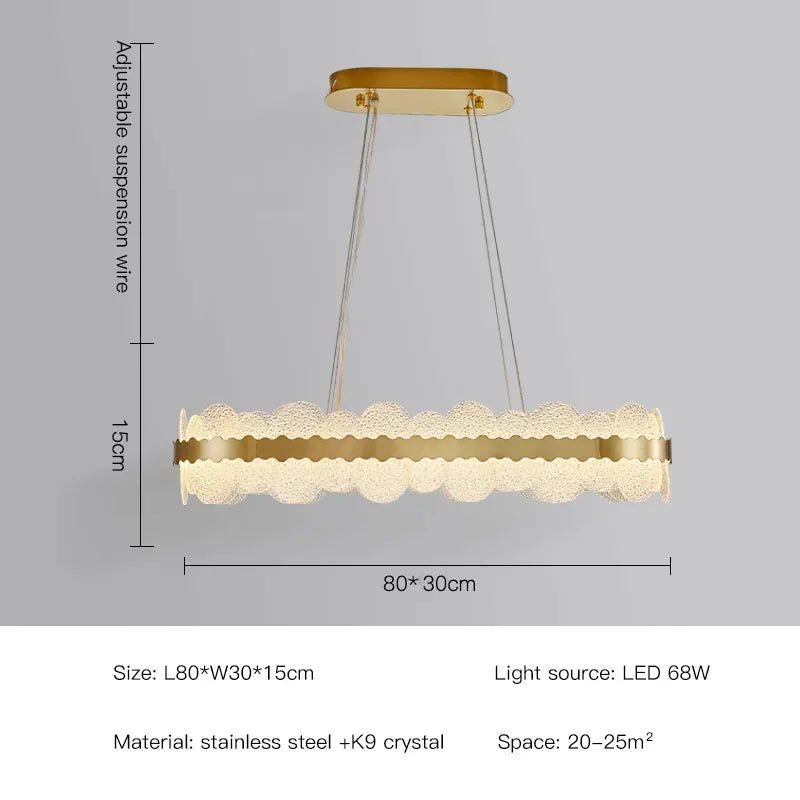 Crystal Starlight Chandelier by Afralia™ - Elegant Stainless Steel Pendant Light for Living Room & Kitchen