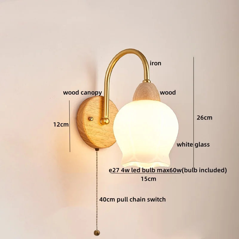 Afralia™ LED Wall Lamps: Nordic Modern Design for Home Decor, Living Room, Bar, Stair - Pull Chain Switch