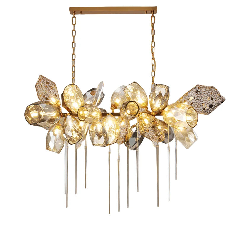 Afralia™ Glass Ceiling Chandeliers for Staircase - Post-modern Designer Home Decor Light