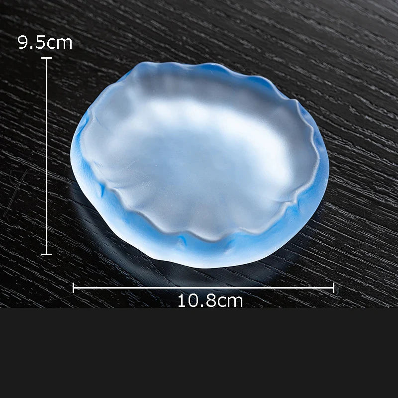 Afralia™ Pink Glass Tea Cups with Saucer Set for Afternoon Tea or Coffee