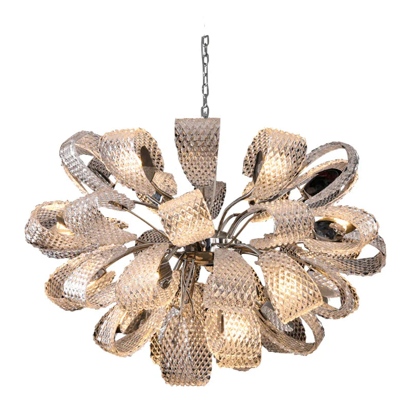 Afralia™ Luxury Villa Crystal Glass Chandelier - Designer French Art Light for Living Room