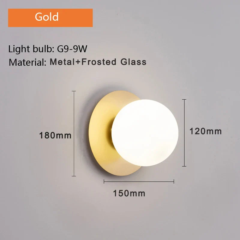 Afralia™ LED Glass Ball Wall Light: Modern Indoor LED Sconce for Home Interior Lighting