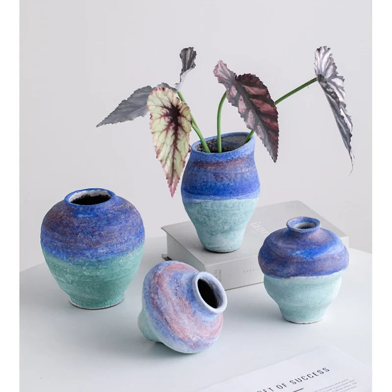 Afralia™ Gradient Ceramic Vase - Tabletop Floral Decoration