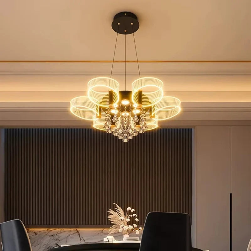 Afralia™ Luxury Acrylic Chandelier for Living Room, Bedroom, Kitchen - LED 220V Luster