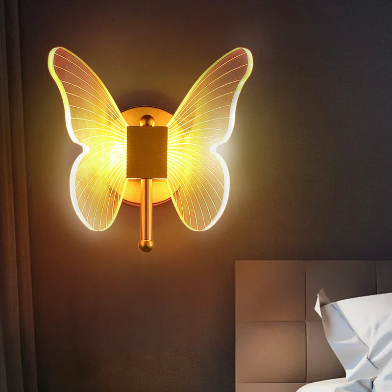 Afralia™ Butterfly Acrylic LED Chandelier for Bedroom & Home Decor