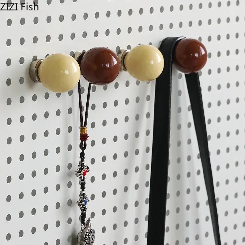 Afralia™ Ceramic Circular Wall Hooks – Magnetic Storage Holder & Decorative Rack