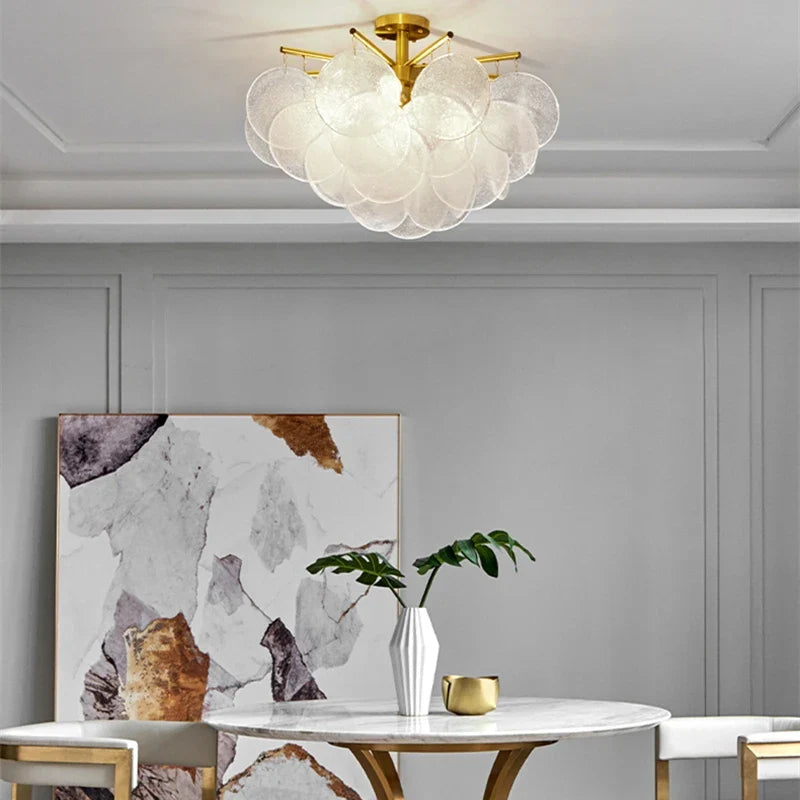 Afralia™ Nordic Glass Ceiling Chandelier for Home Luxury Decor
