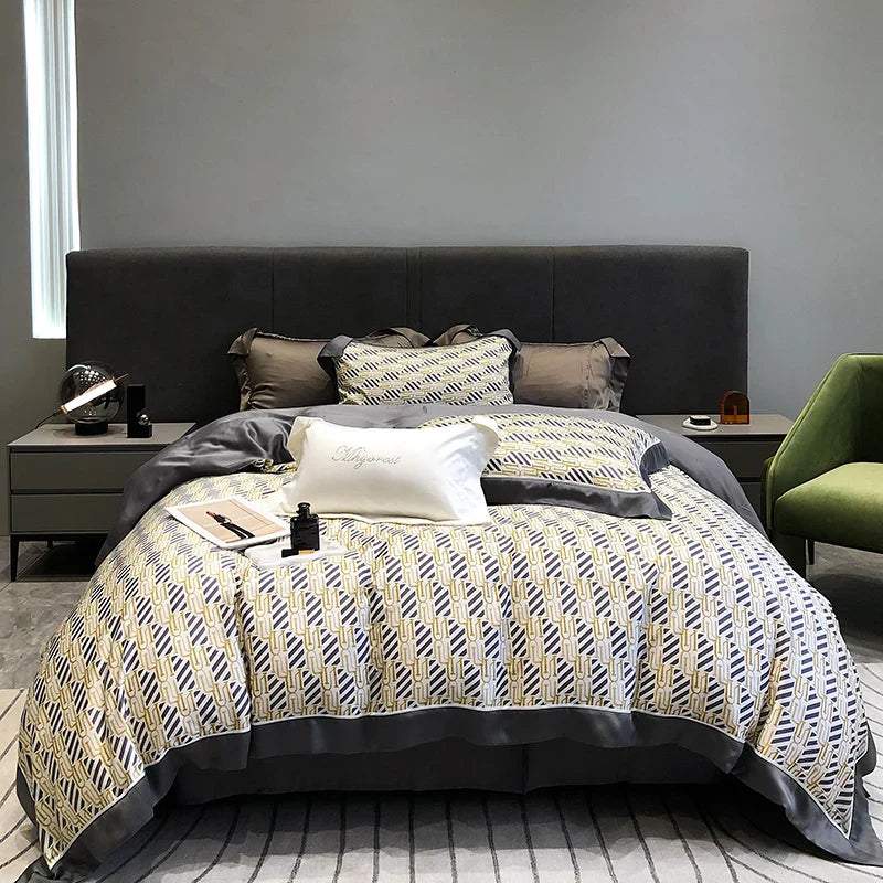 Afralia™ Eucalyptus Lyocell Flowers Duvet Set with Sheet & Pillowcases