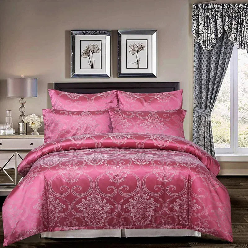 Afralia™ European Satin Jacquard Duvet Cover Set: High Quality, Skin-Friendly Summer Bedding Kit