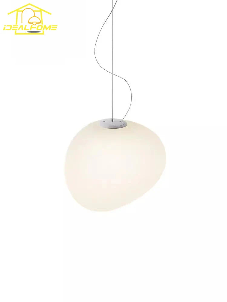 Afralia™ Glass Pebble Pendant Lights LED E27 Minimalist Design for Restaurant, Living Room, Bedroom
