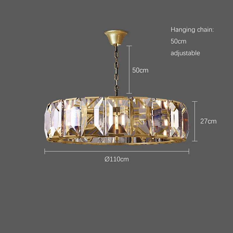 Afralia™ LED Crystal Chandelier Lustre Hanging Lamps for Dinning Room