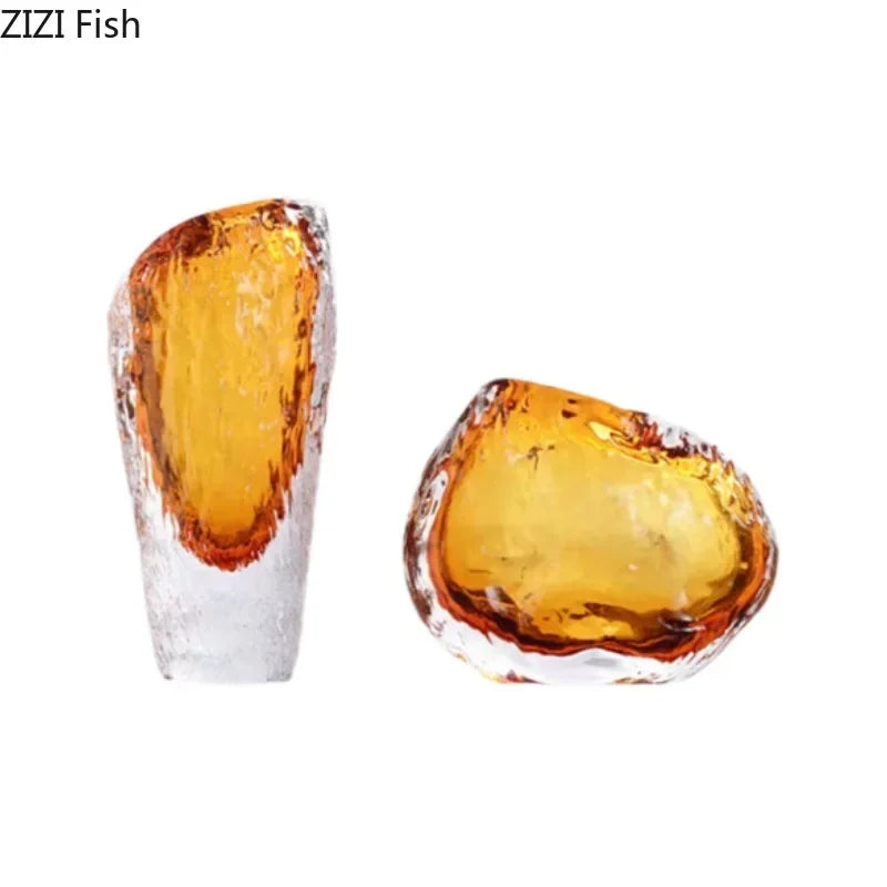 Afralia™ Amber Glass Vase: Table Decor, Flower Arrangement, Hydroponic Plant Pot