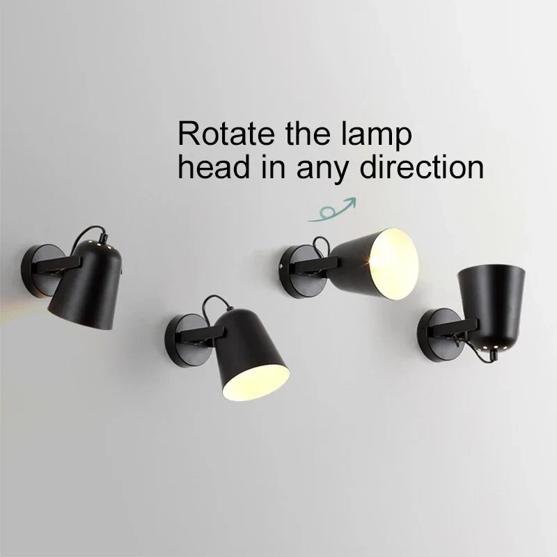 Nordic Rotatable E27 LED Wall Lamp for Home Décor by Afralia™