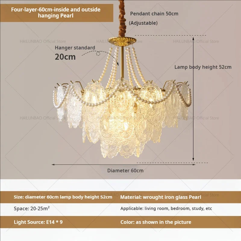 Afralia™ Cream Crystal Chandelier: French Light Luxury for Living Room, Bedroom, Dining Room
