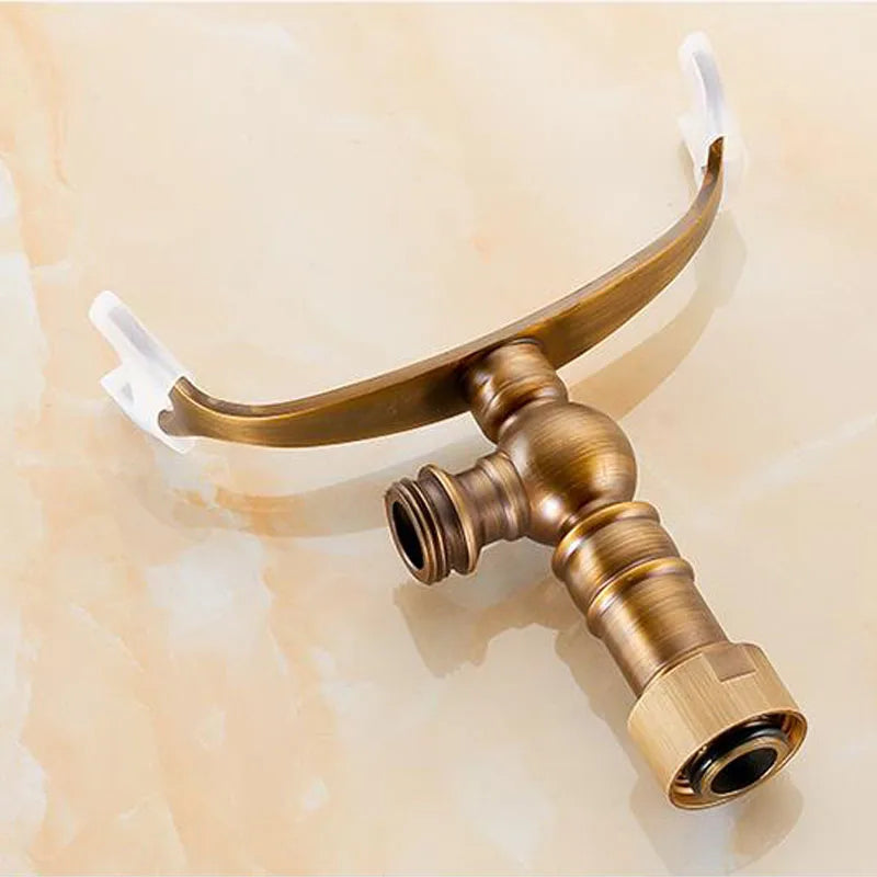 Afralia™ Brass Antique Wall Mounted Hand Shower Holder Hook Pedestal Bracket