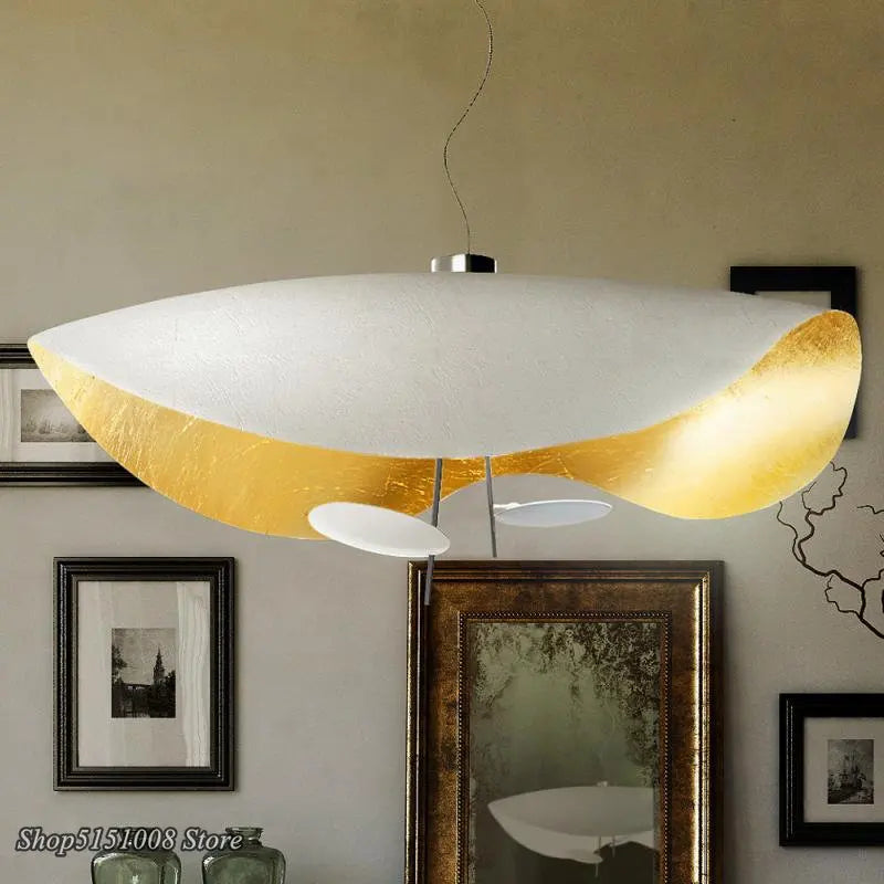 Afralia™ Gold Texture LED Pendant Lights: Modern Living Room Bedroom Hanging Lamps
