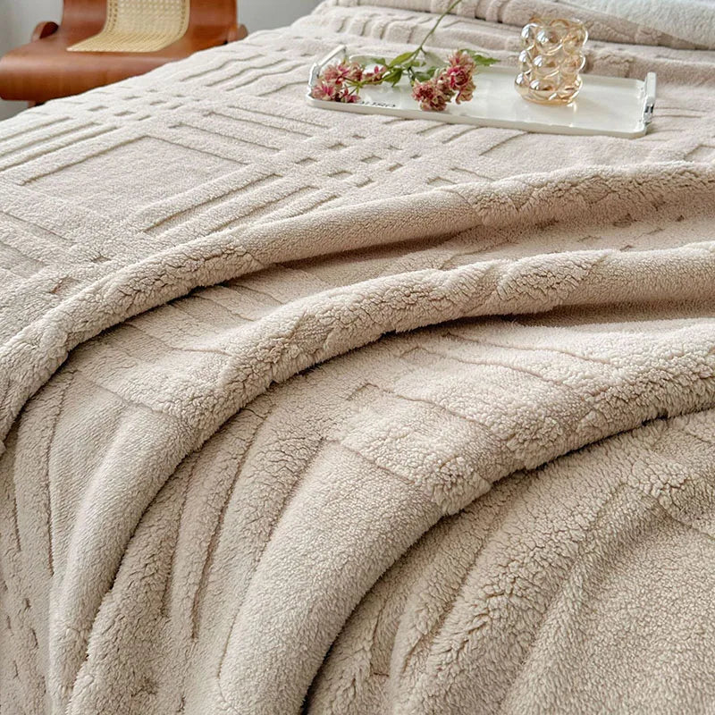 Afralia™ Velvet Jacquard Taffeta Blanket: Cozy Sofa Cover & Four-Season Quilt