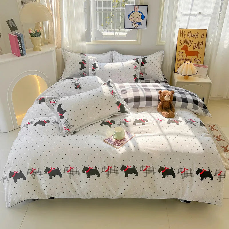 Afralia™ Cartoon Printed Bedding Sets - Soft Quilt Cover Kit for All Seasons