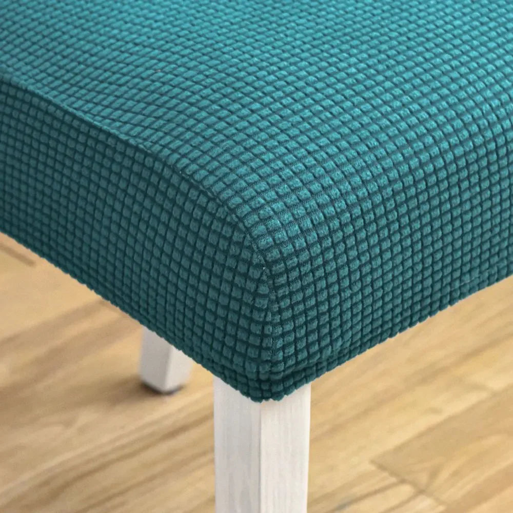 Afralia™ Blue Quilted Chair Cover Slipcover Stretch Elastic Chair Protector for Banquet