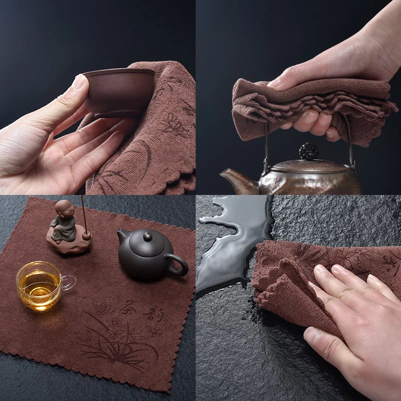 Afralia™ No Trace Tea Set Pad Ultra Soft Absorbent Cotton Rag Dish Cloth