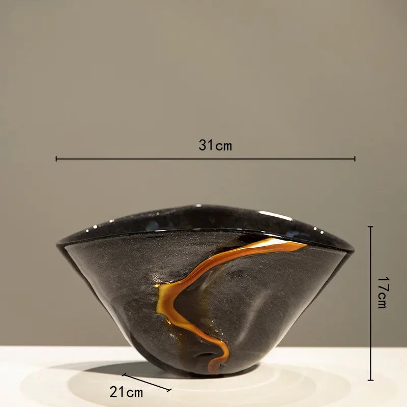 Afralia™ Black Glass Vase Flower Pot for Terrarium Room Decoration and Floral Arrangement