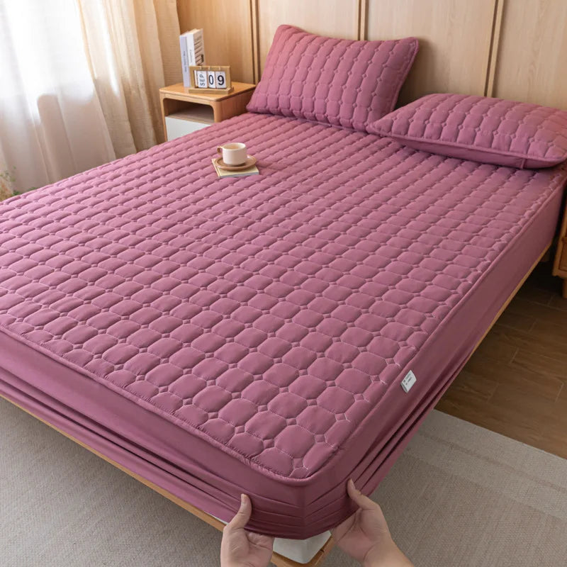 Afralia™ Quilted Fitted Sheet for Cozy & Anti-Slip Protection on Queen & King Beds