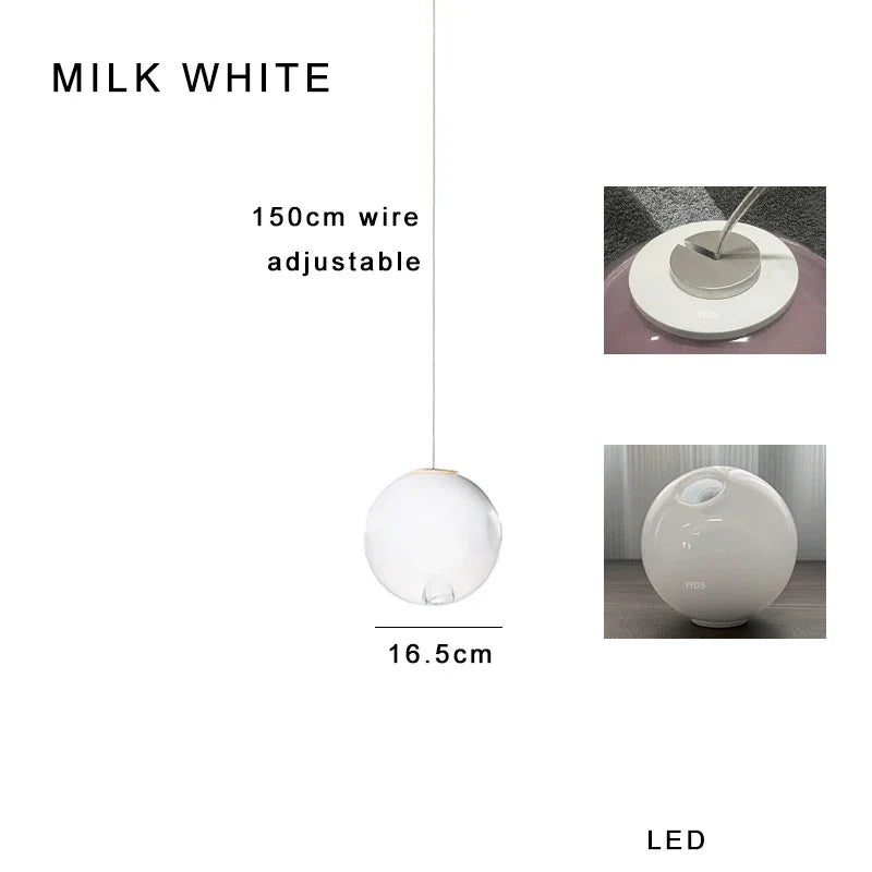 Afralia™ Clear Glass Pendant Light Dimmable LED Luxury Hanging Lamp