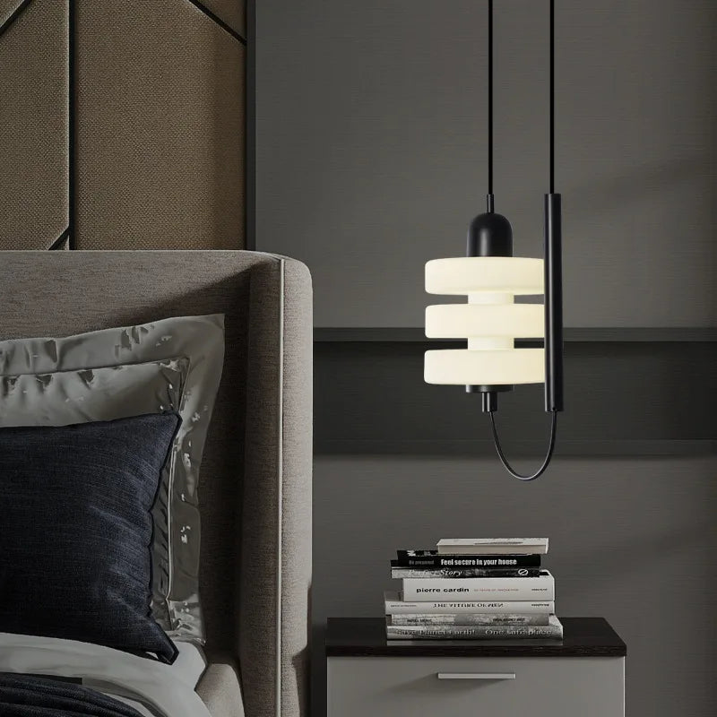 Afralia™ Modern Black Glass Sconce Pendant Chandelier LED Indoor Light