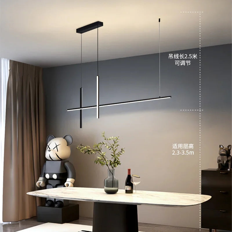 Afralia™ Dimmable LED Pendant Lights: Modern Minimalist Chandelier for Kitchen, Office, Dining Room