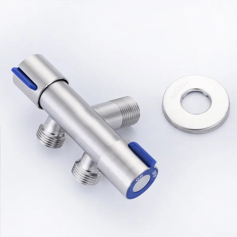 Afralia™ Stainless Steel Dual Outlet Toilet Angle Valve