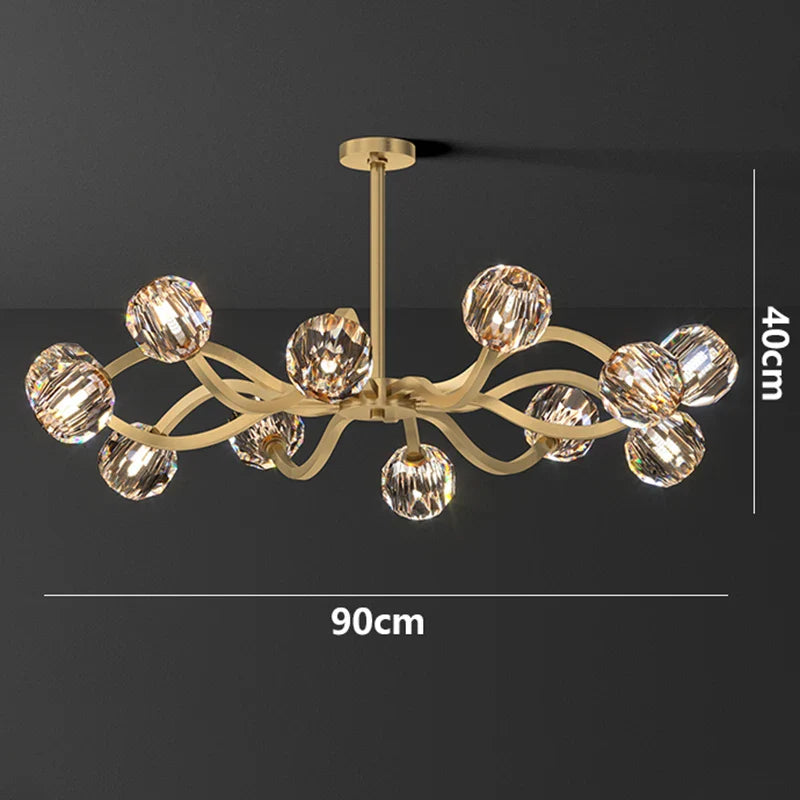 Afralia™ Nordic Crystal Luxury Chandelier Pendant Light for Kitchen Island & Living Room