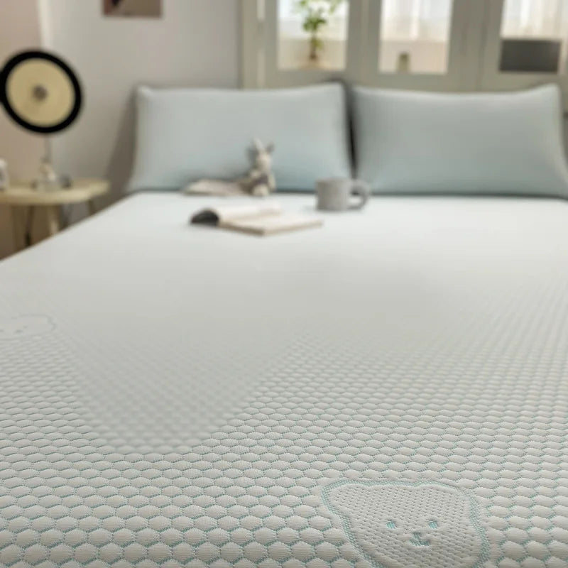 Afralia™ Cooling Ice Bean Sheet Set: Breathable Rayon Mat & Pillowcases for Summer Bed