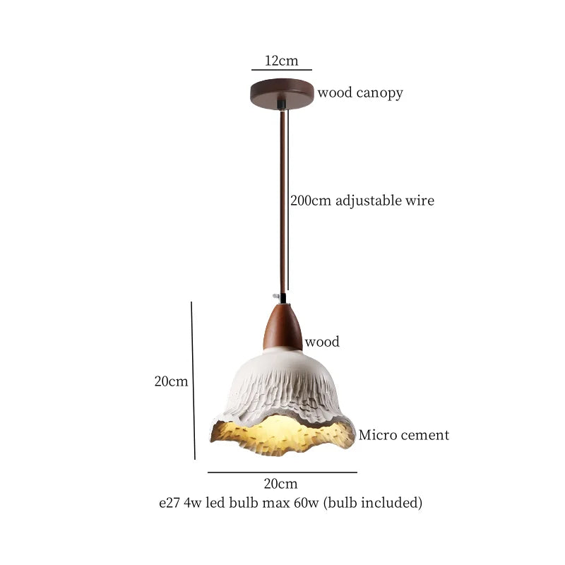 Afralia™ Wabi Sabi Cement LED Pendant Lamp for Kitchen, Bedroom & Living Room