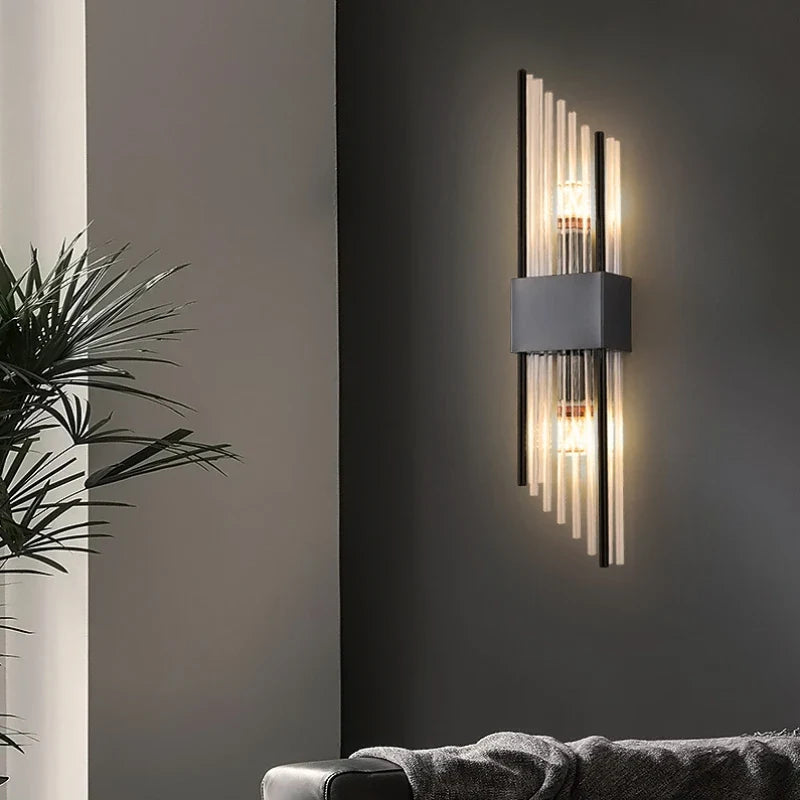 Afralia™ Modern Glass Wall Light for Living Room TV Background with E14 G9 Bulb